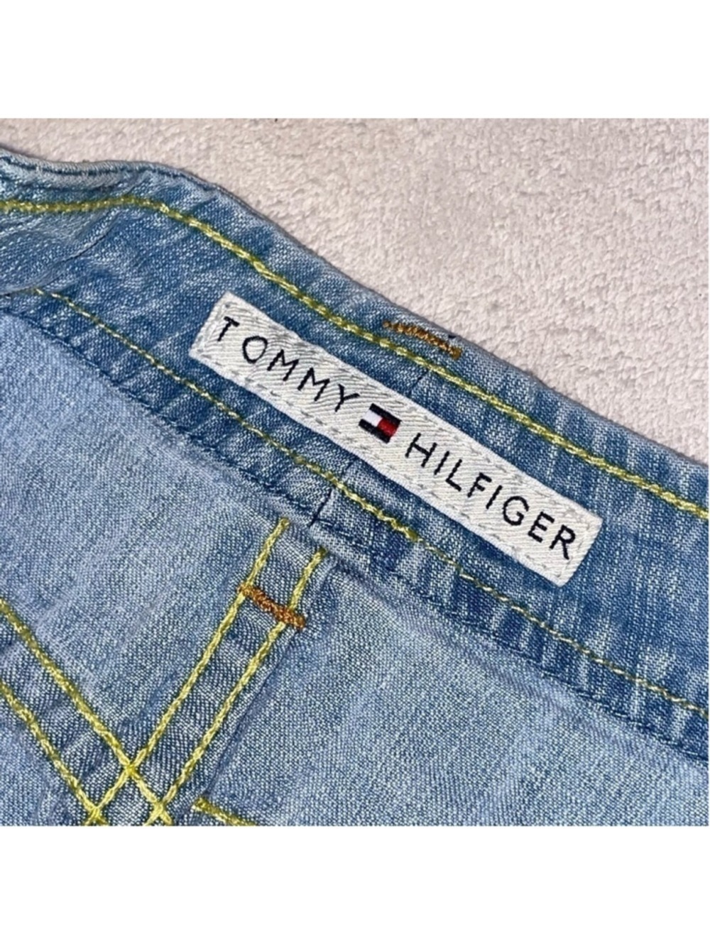 Tommy Hilfiger Y2K Low Rise Lace Trim Denim Mini Skirt Size 4 - Picture 7 of 12